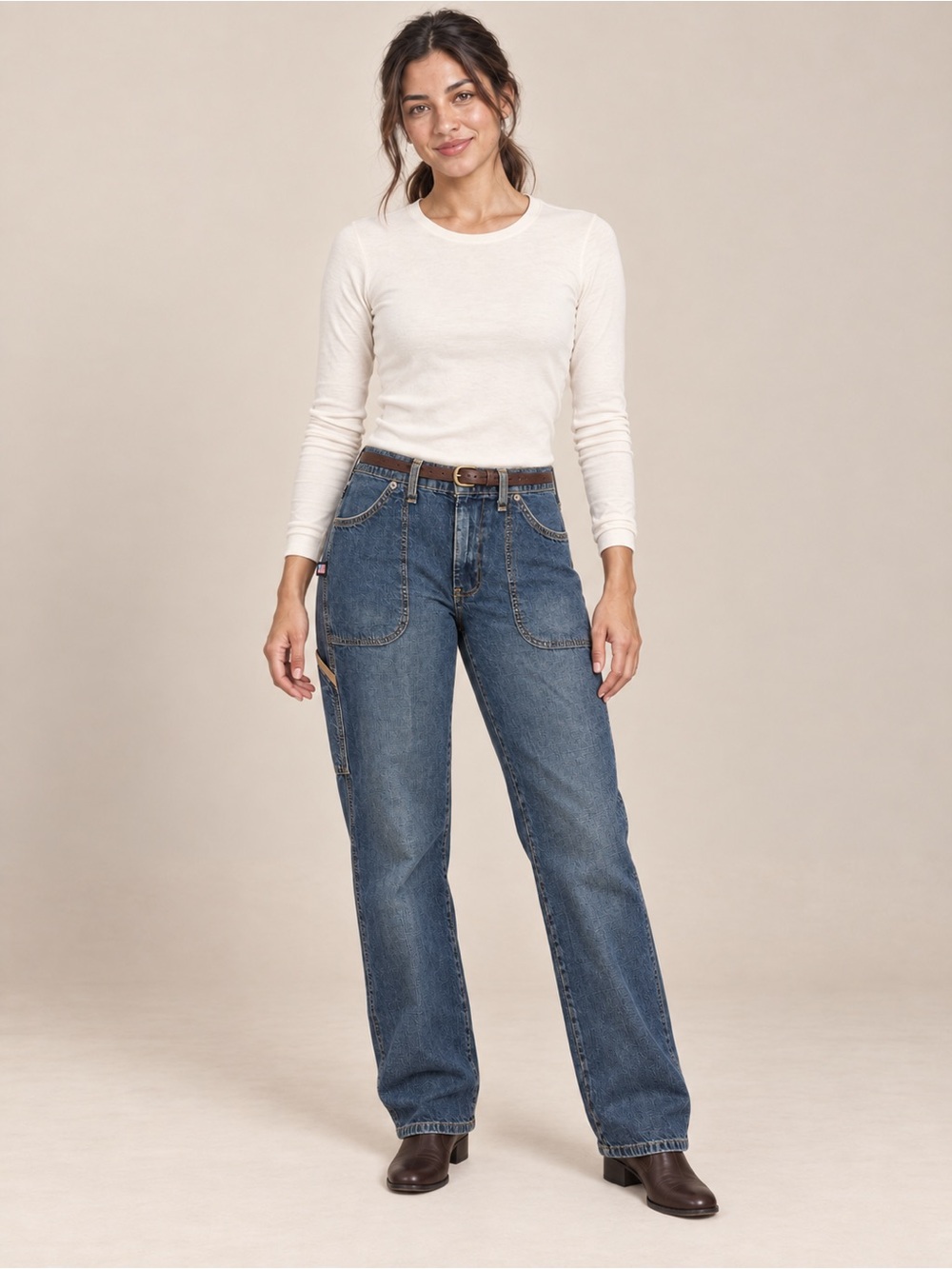 Polo Ralph Lauren Saturday Carpenter Jeans Women 8x32 Blue Vintage